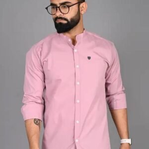 Men Slim Fit Solid Spread Collar Casual Shirt